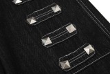 SC Plus Size Metal-Studded Washed Loose Jeans GYLN-0338