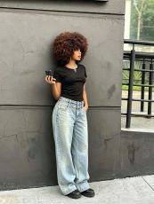 SC Plus Size Fashion Washed Straight Jeans GYLN-9572