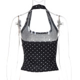 SC Polka Dot Print Halterneck Tank Top LJSF-T6521677X