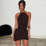 SC Halterneck Backless Mini Dress GFRT-41857DBG