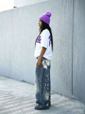 SC Plus Size Ink-Splatter Loose Straight Jeans GYLN-9079