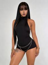SC Sexy Sleeveless Hollow Out Backless Romper(With Chain) GTGE-MH1014
