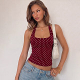 SC Polka Dot Print Halterneck Tank Top LJSF-T6521677X