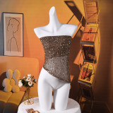 SC Backless Irregular Sequin Tops GFRT-42282TBG