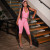 SC Stripe Halterneck Backless Top Seventh Pants Suit(With Headscarf) MXBF-C26ST206