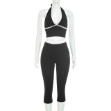 SC Lace Edge Patchwork Backless 2 Piece Pants Set MXBF-J26ST268