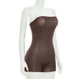 SC Polka Dot Print Skinny Romper GDSF-D26RP192
