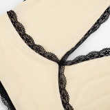 SC Lace Edge Patchwork Backless 2 Piece Pants Set MXBF-J26ST268