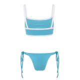 SC Letter Print Contrast Color Sport 3 Piece Short Set GPKJ-MR49102
