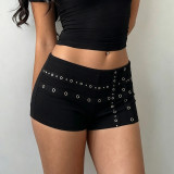 SC Punk-Style Metal-Studded Low-Rise Shorts GPKJ-MR49472