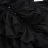 SC Sleeveless Ruffles Ruched Mini Dress GPKJ-MR49728