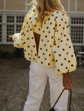 SC Polka Dot Lantern Sleeves Loose Shirts GSRX-913