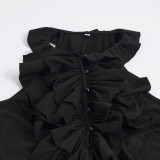 SC Sleeveless Ruffles Ruched Mini Dress GPKJ-MR49728