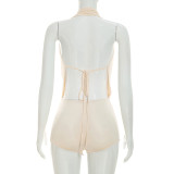 SC Solid Color Backless Sleeveless Romper GDSF-D26RP210