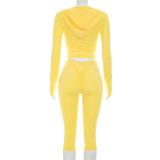 SC Long Sleeve Hooded Top Two Piece Pants Set GDSF-D26ST229