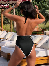 SC Contrast Color Hollow Out One Piece Swimsuit CSYZ-G135RX