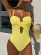 SC Hollow Out Solid Color One Piece Swimsuit CSYZ-D852R