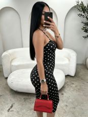 SC Polka Dot Print Halterneck Seventh Jumpsuit SHD-8114