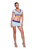 VIP1 Letter Print Crop Tops Culottes Two Piece Set GFCF-1497