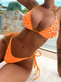 SC Leopard Print Tie Up Bikinis 2 Piece Set CSYZ-C80W