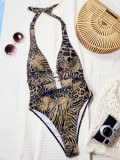 SC Contrast Color Hollow Out One Piece Swimsuit CSYZ-G135RX