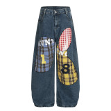 SC Plus Size Patchwork Embroidered Jeans GYLN-0874