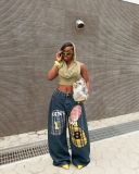 SC Plus Size Patchwork Embroidered Jeans GYLN-0874