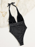SC Polka Dot Print Backless One Piece Swimsuit CSYZ-G562RX