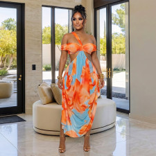SC Print Sexy Beach Maxi Dress BY-7731