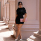 SC One Shoulder Ruched Mini Dress BY-7748