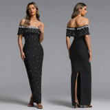 SC One Shoulder Beading Evening Dress BY-7759
