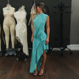 SC Solid Color O Neck Backless Maxi Dress GZJQ-K6D10924A