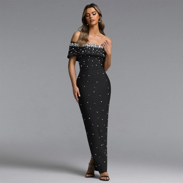 SC One Shoulder Beading Evening Dress BY-7759