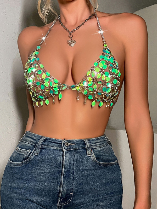 SC Colorful Leaf Neckline Tank Top GZYY-21381