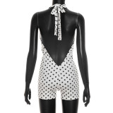 SC Polka Dot Print Backless Romper MXBF-Q26RP090