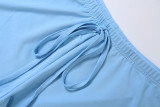 SC Solid Color Sling Top Two Piece Short Set GZJQ-K6S10393A