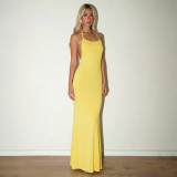 SC Solid Color Sleeveless Backless Maxi Dress GSZM-C26DS258
