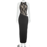 SC Lace Patchwork Sleeveless Maxi Dress GSZM-D26DS244