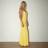 SC Solid Color Sleeveless Backless Maxi Dress GSZM-C26DS258