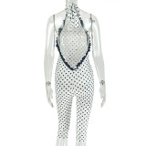 SC Polka Dot Print Backless Jumpsuit GJYO-JP006337