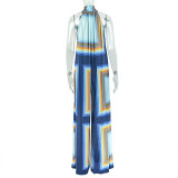 SC Print Sleeveless Backless Loose Jumpsuit GJYO-JP006372