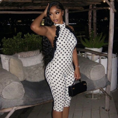 SC Polka Dot Print Backless Jumpsuit GJYO-JP006337