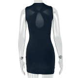 SC Hollow Out V Neck Off Shoulder Mini Dress GJYO-JD305299