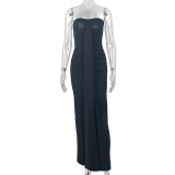 SC Sexy Off Shoulder Solid Color Tube Top Dress GJYO-JD305297