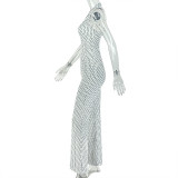 SC Halterneck V Neck Polka Dot Print Jumpsuit GJYO-JS919185