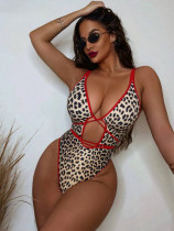 SC Sexy Leopard Print Bandage One Piece Swimsuit CSYZ-G136V