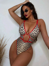 SC Sexy Leopard Print Bandage One Piece Swimsuit CSYZ-G136V