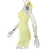 SC Sexy Solid Color Backless Mini Dress GJYO-JD305589