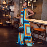 SC Print Sleeveless Backless Loose Jumpsuit GJYO-JP006372