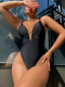 SC Solid Color Backless One Piece Swimsuit CSYZ-D165W